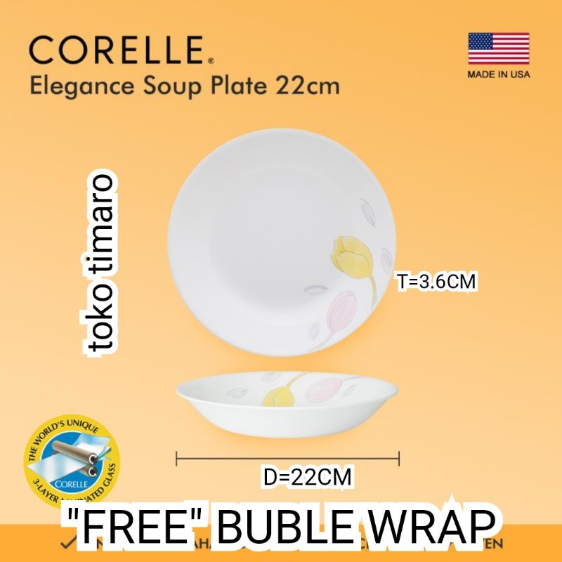 CORELLE ELEGANCE SOUP PLATE 22CM