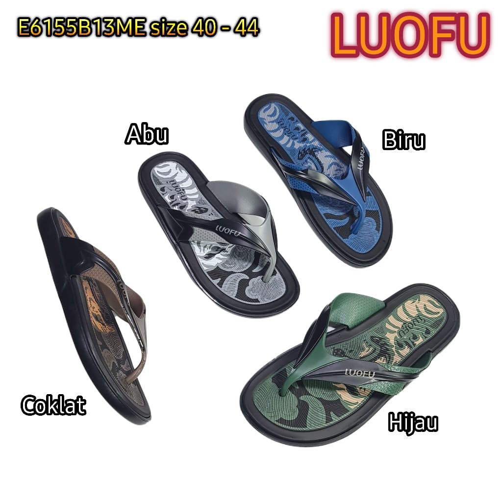 jelly sandal jepit karet pria luofu import size 40 - 44 sendal japit cowok E6155B13ME