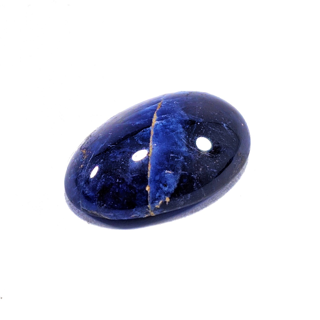 Natural Blue Solidate Serat Pirus Oval Cabochon