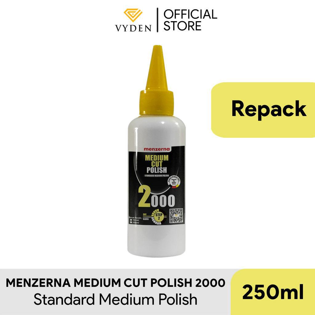 MENZERNA Medium Cut Polish 2000 250 ml Ecer Polish Medium High Gloss Kompon Menengah Penghilang Baret Halus Motor Mobil Penghapus Swirl Mark Hologram Laba Laba Pembersih Lecet Goresan Ringan Pengkilap Pengkilat Cat Waterbase