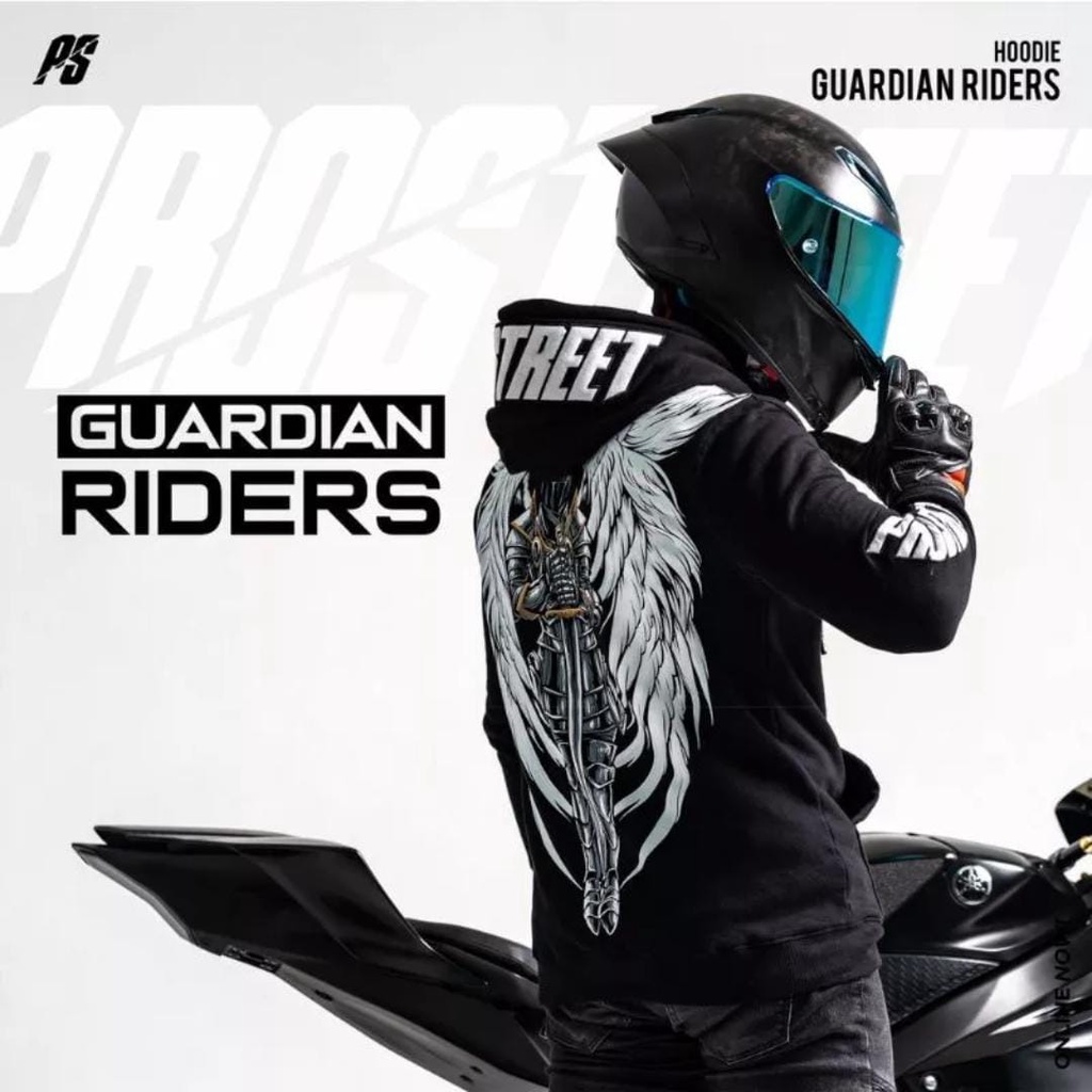 Jaket Sweater Hoodie GUARDIAN RIDERS PROSTREET Premium Bahan Tebal Motip Pulprint Unisex