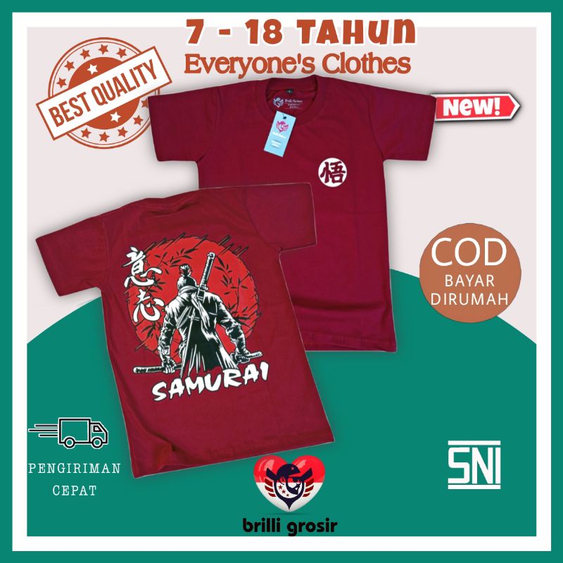 Baju Kaos T-shirt Atasan Oblong Distro Anak cowok perempuan cewek laki-laki umur 7 8 9 10 11 12 13 1