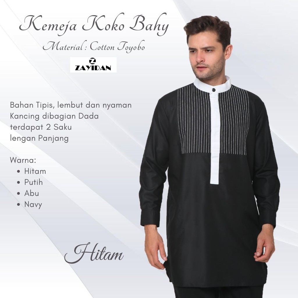 Baju Koko Gamis Pria Muslim Zayidan Bahy