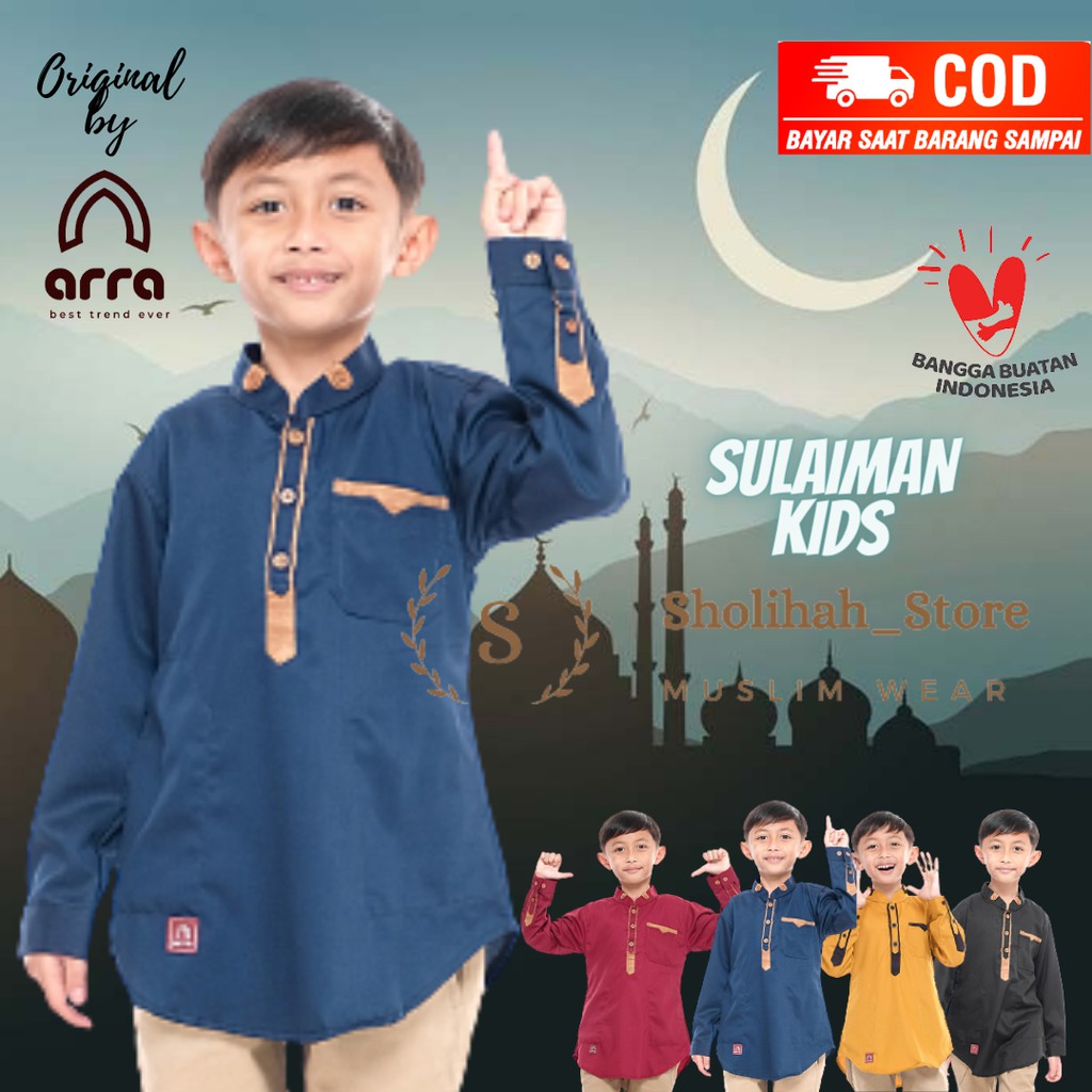 Sholihah_Store Baju Koko Keren Kurta Pakistan bahan TOYOBO Premium Seri Sulaiman ORI brand ARRA
