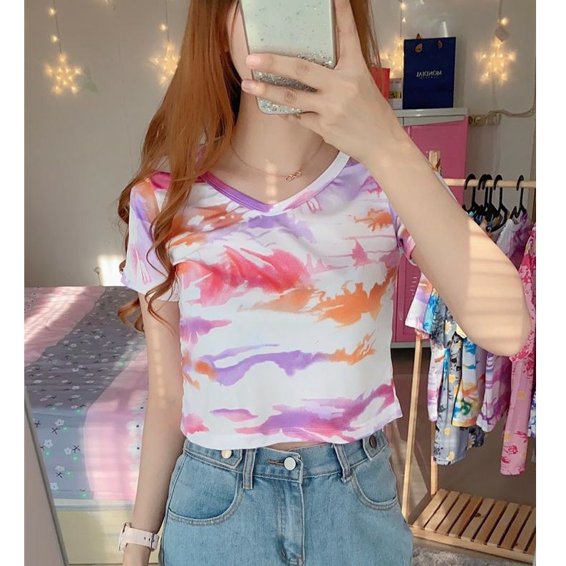 SALE !!! VANILLESHOP - TIE DYE CROP TOP