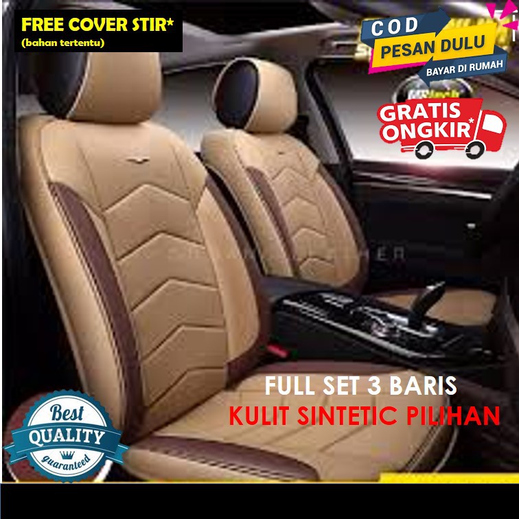 SARUNG JOK MOBIL AVANZA 2011-2012 XENIA 2011-2012 BAHAN KULIT SYNTETIC ANTI AIR FULL SET 3 BARIS