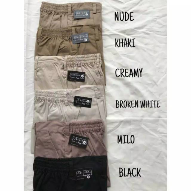 CELANA WANITA BAGGY PANTS Latte beige nude maroon ivory Dusty pink white moss Tamolivia BISA (COD)