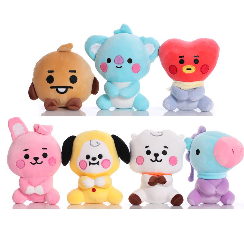 Bt21 Mainan Boneka Boneka Plush Tata Mang Chimmy RJ Koya Cooky Shooky KPOP BTS Van