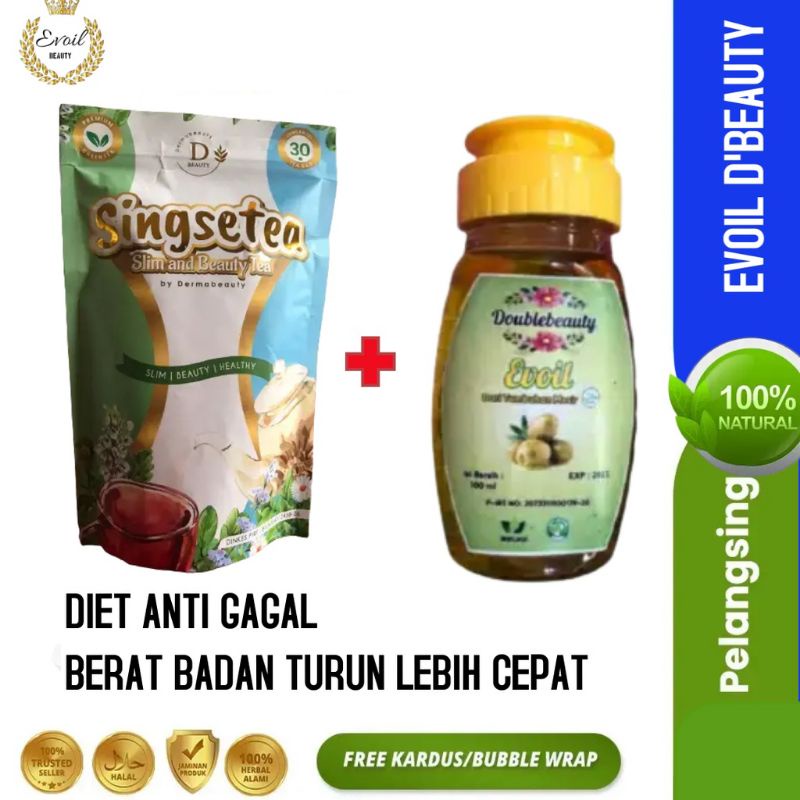 PAKET ANTI GAGAL LANGSING (SINGSETEA + EVOIL) DIET EVOIL D'BEAUTY
