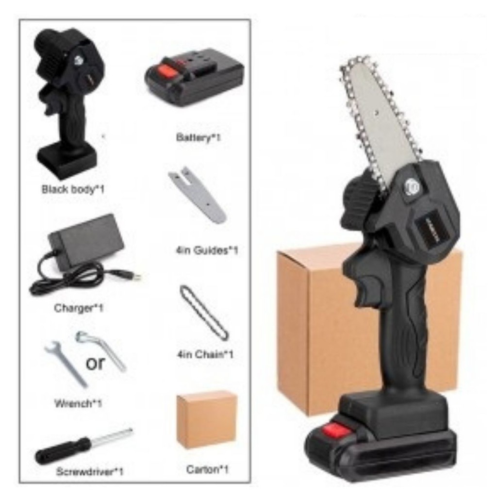 Gergaji Mesin Portabel Cordless Chainsaw Rechargable 24V Tanpa Kabel 111138