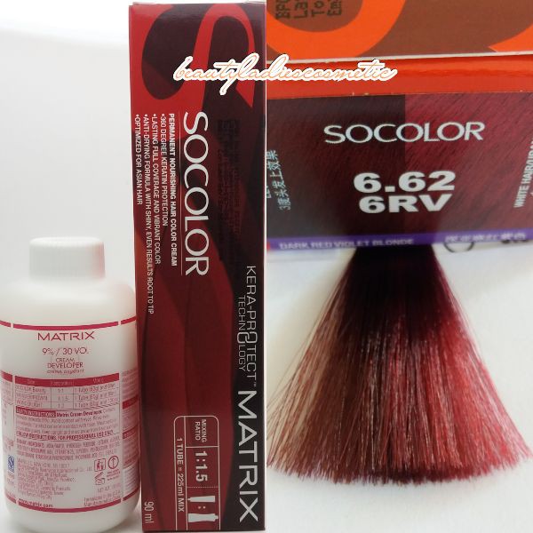 matrix socolor 6.62 dark red violet blonde 90ml level 6