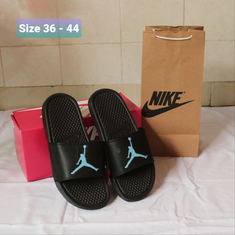 Sandal Slop Slide Nike Benassi Air Jordan. Sendal Sporty Pria Wanita. Sandal Slide Slip On Premium.