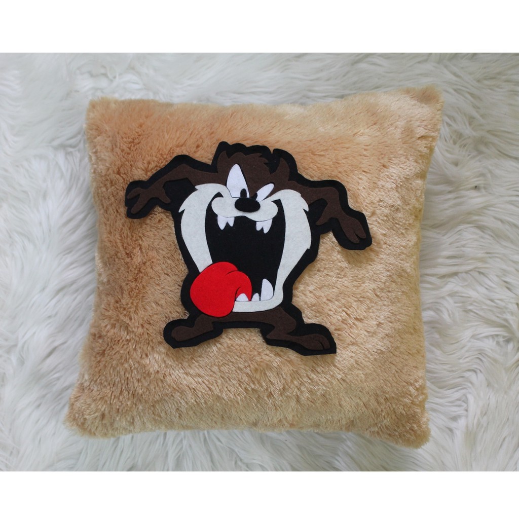 Bantal Animasi Tazmania Devil Bulu Lebat Rasfur 40x40 Bantal