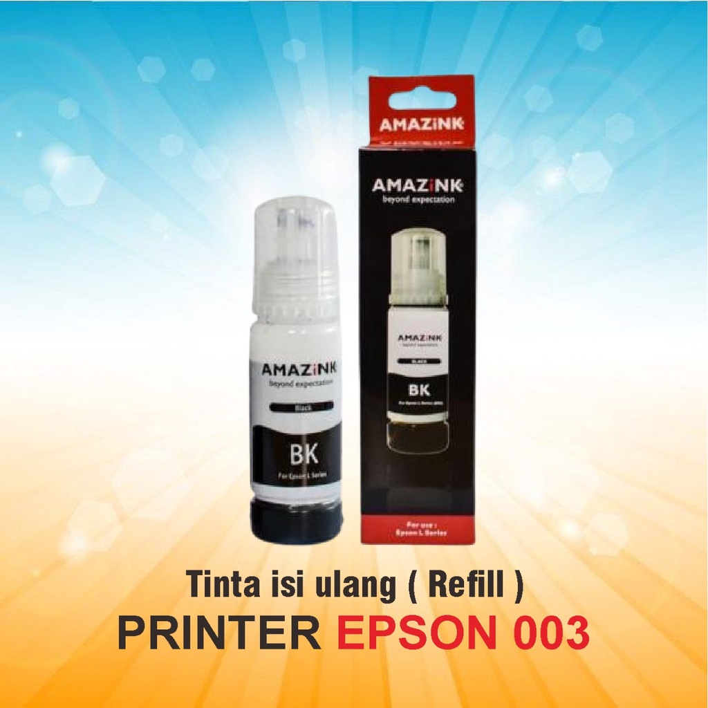 Jual Tinta Printer Untuk Printer Epson L1110 L3110 L3150 L5190 003 Warna Hitam Black 4517