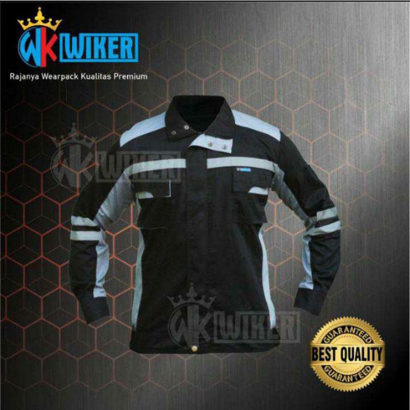 Wearpack Safety Semi Jaket Hitam Abu // Baju Kerja // Seragam Safety