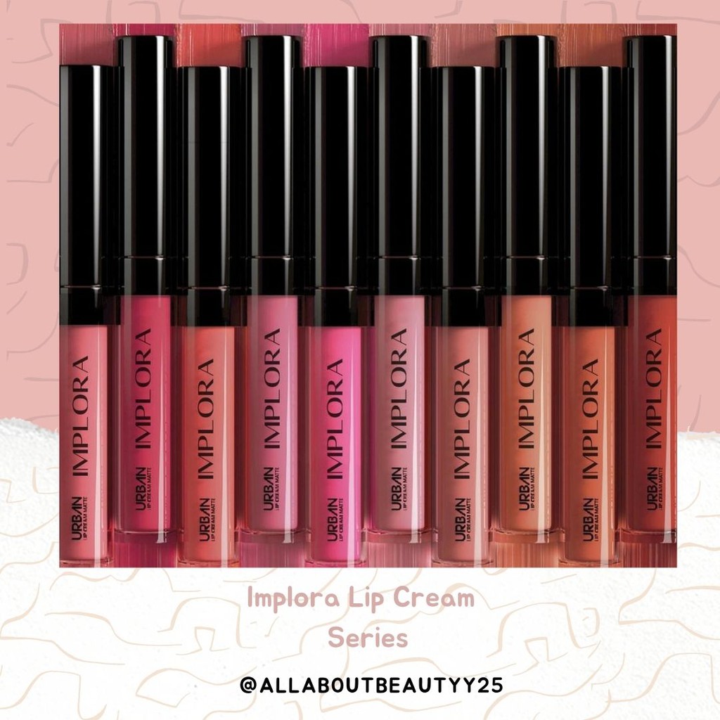READY 12 WARNA ORIGINAL Implora Urban Lip Cream Matte Krim BPOM Resmi Baru Lipcream Lipkrim Lipstik