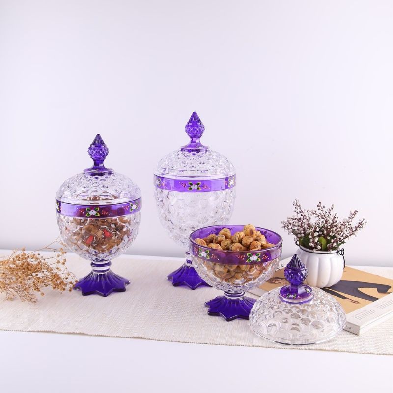 CAPODIMONTE Toples Kaca Sisik Ikan UNGU