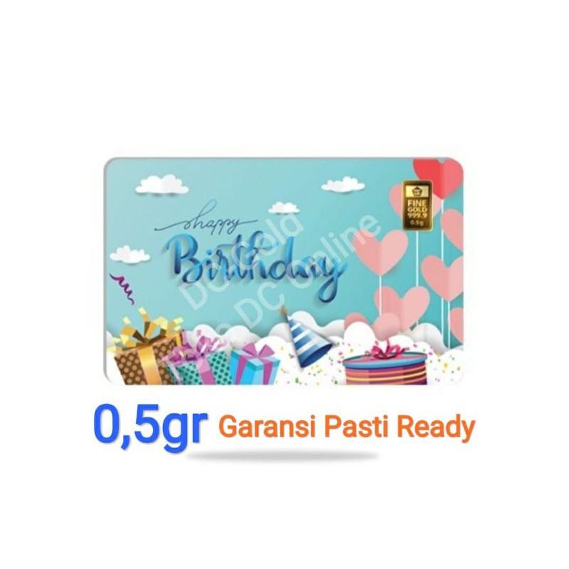 Logam Mulia Emas Antam 0,5 gram Happy Birthday Selamat Ulang Tahun GIFT Series
