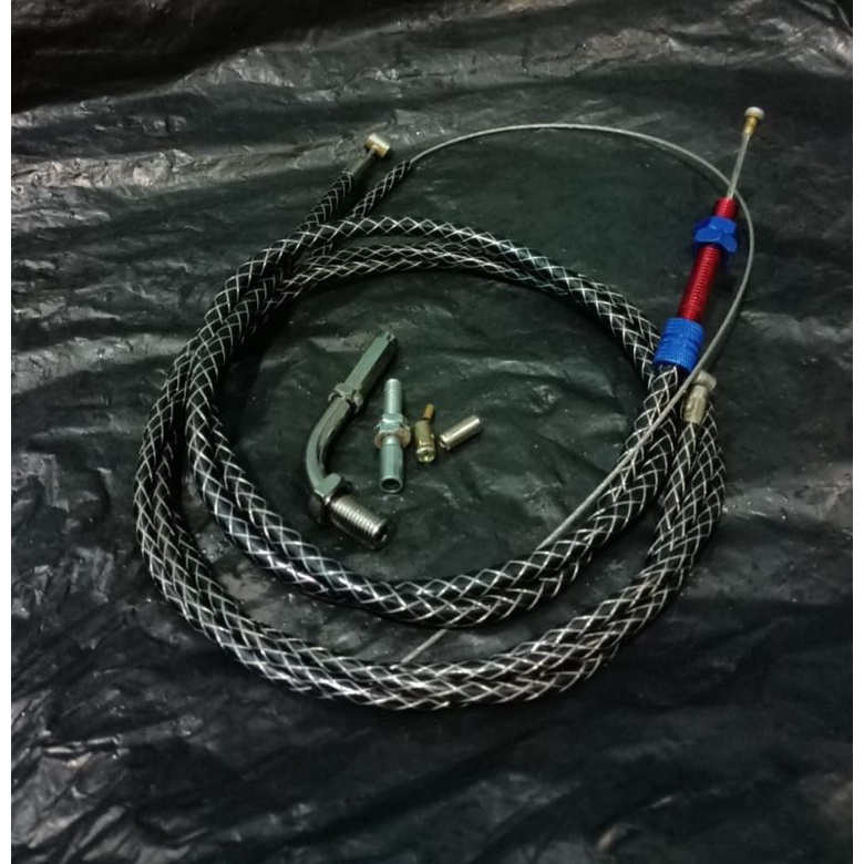 Kabel kopling karbon Thailand ORI ginal variasi motor Vixion Satria Fu Gl Nija RX king dll universal-KABEL kopling+T gas