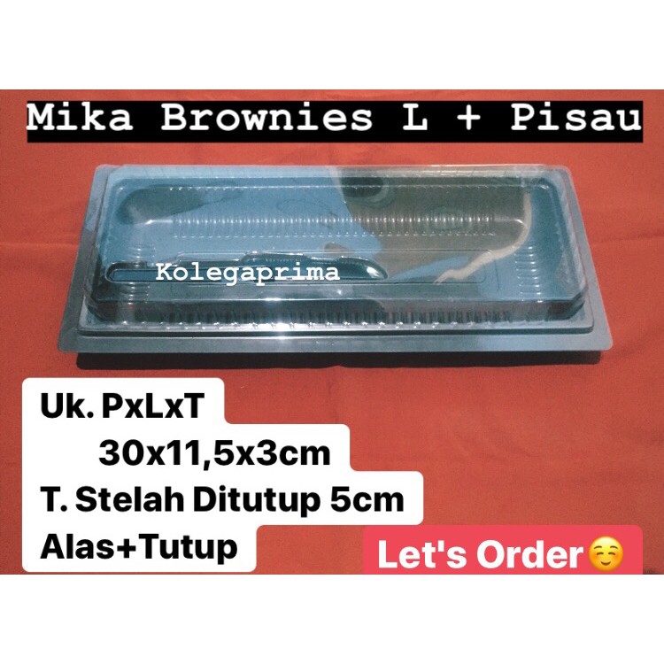 MIKA BROWNIES LARGE + PISAU/ MIKA BROWNIES MURAH ISI 10PCS