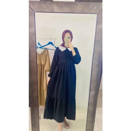 long dress kerah korea