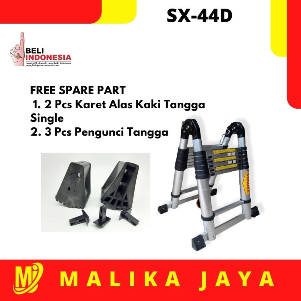 Teskopik Ladder Double Merk STADEX | SX-44D | Free Ongkir Jawa Bali Madura Jakarta