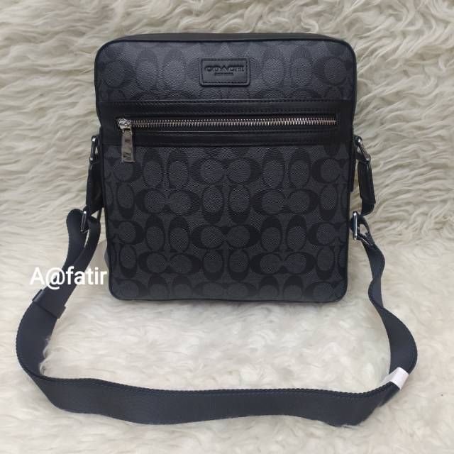 Tas Selempang pria dan wanita kulit Asli Coach Mirror/Tas kerja pria kulit asli Coach import
