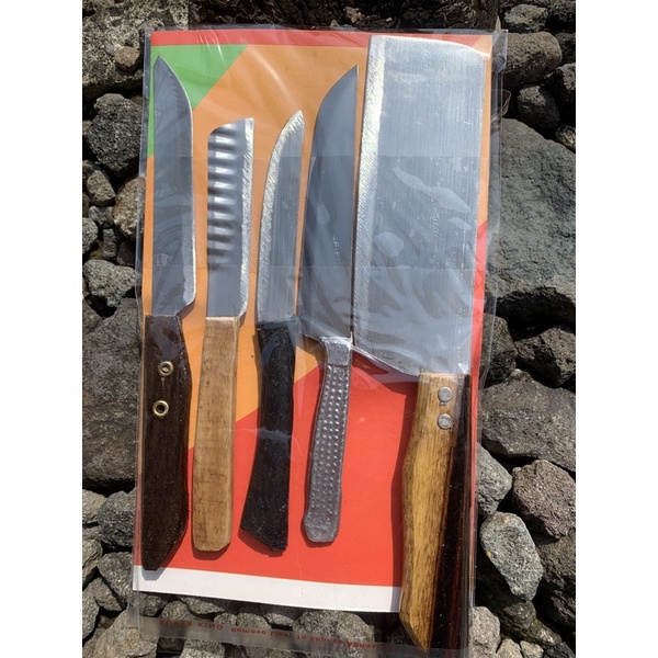 Pisau Set / Set pisau dapur / Paket Pisau isi 5 pcs / Pisau Daging Sayur Buah Serbaguna Stainless Stell