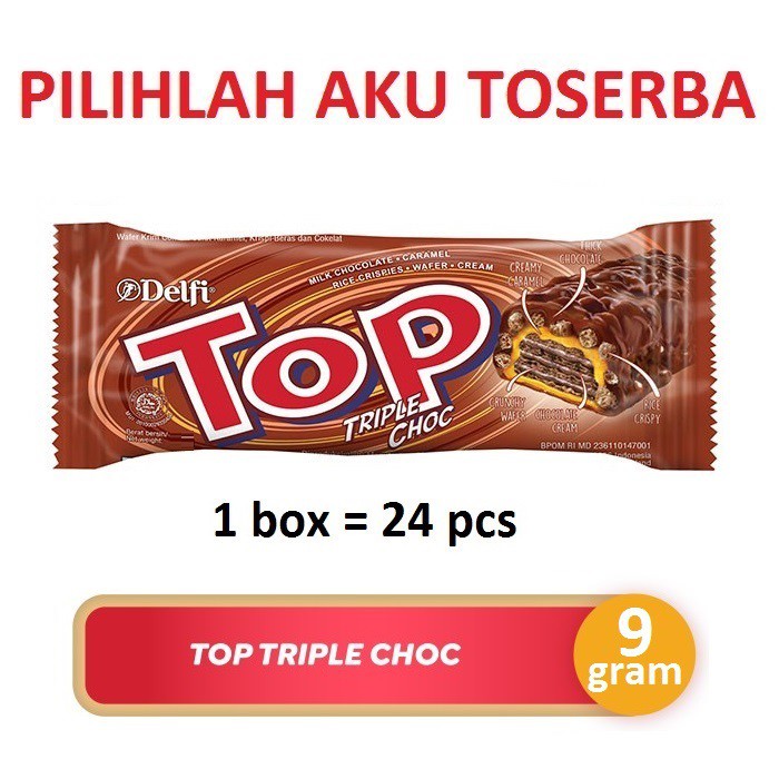 Delfi TOP Triple Chocolate 9 gram isi 24pcs / box- (HARGA 1 BOX)