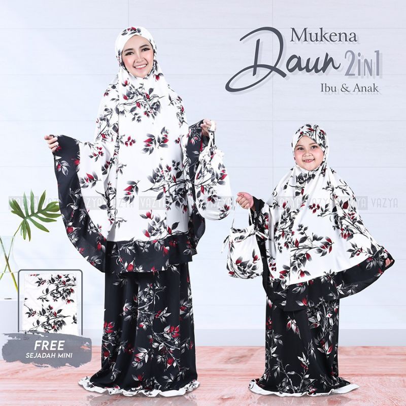 Mukena Motif Daun 2in1 Ibu ( Dewasa )