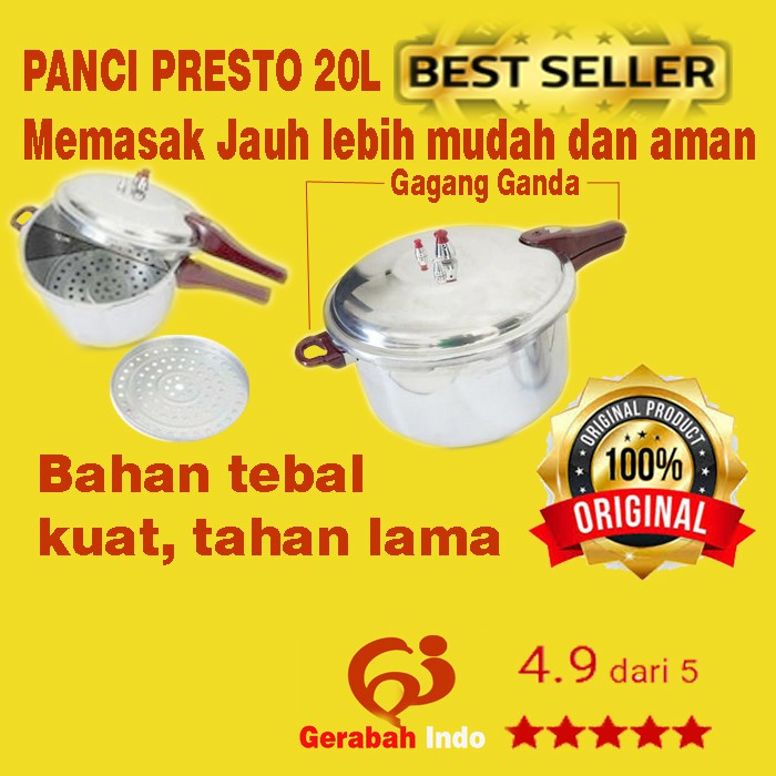 Panci presto 20 Liter Panci Kukus Presto Panci Penggorengan Advance