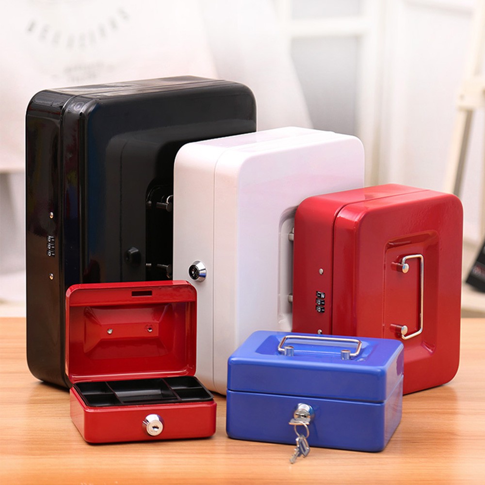 Murah Lebay Flashmart Brangkas Uang Brankas Penyimpanan Uang Money Box Uang Cash Box Portable Kunci / Password Bahan Baja Kuat Good High Quality