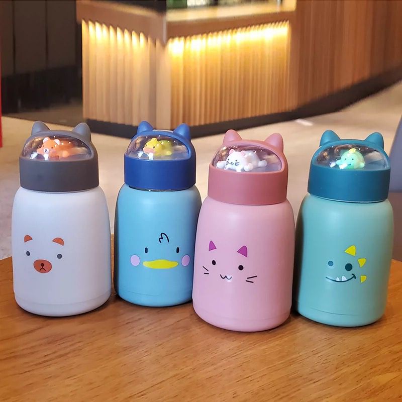 Botol Minum Karakter Lucu Cat 360 ml - Botol Thermos Unik Karakter 3D Karkater BPA FREE