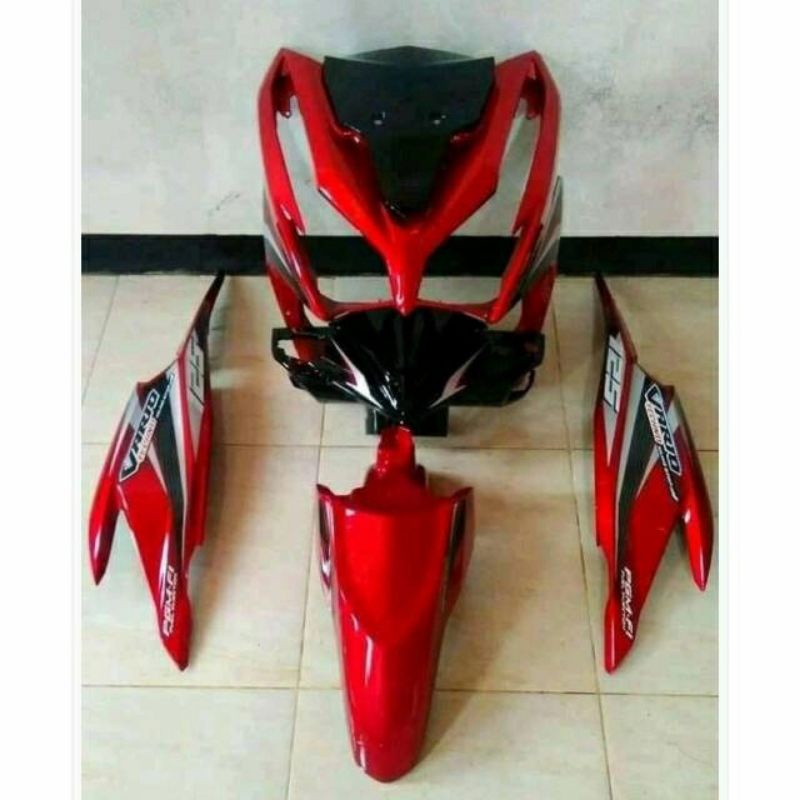 cover body full halus vario techno 125 old merah + stiker
