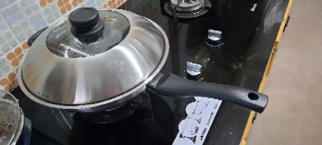 Wok Pan Steamer 28 Cm Golden Flying Fish