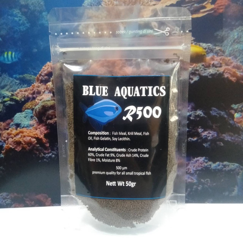 BLUE AQUATICS R500 NETTO 50 GR PELET IKAN