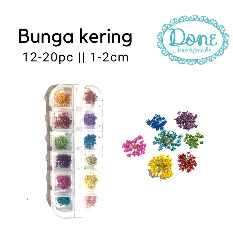 Bunga kering hiasan resin nail art flower dekorasi kuku dried flower dry flower donehandymade done handymade jual bahan kerajinan tangan