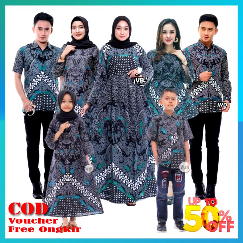 [PROMO MINGGU INI] SETELAN KELUARGA TERLENGKAP baju batik couple keluarga seragam kondangan kemeja batik gamis blouse tunik batik set keluarga anak BY BATIK PITTO