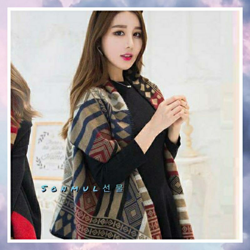 WOMAN WINTER CAPE PONCHO MANTEL WANITA PONCO MUSIM DINGIN IMPOR PREMIUM