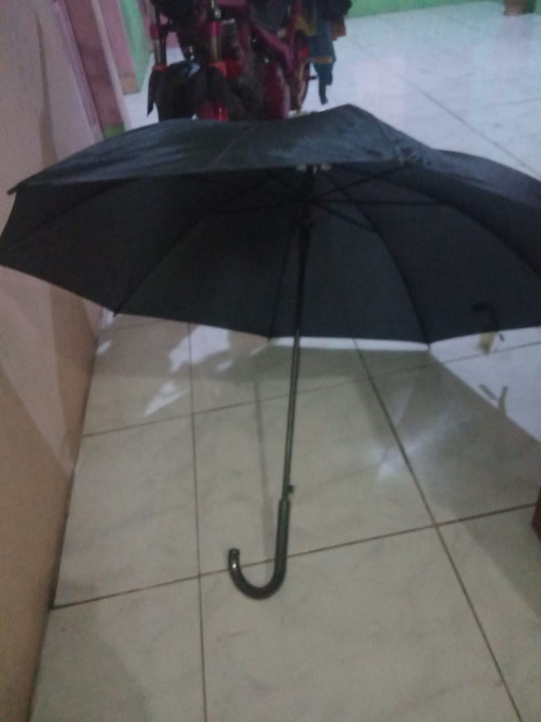 Payung Standard Panjang Luar Dalam Hitam