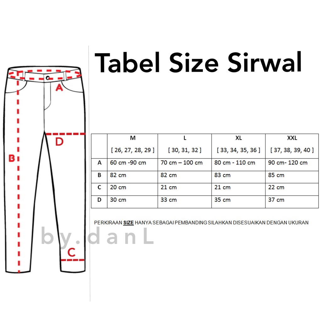 SIRWAL CELANA LAA ISBAL  [SEMI FORMAL] L XL XXL