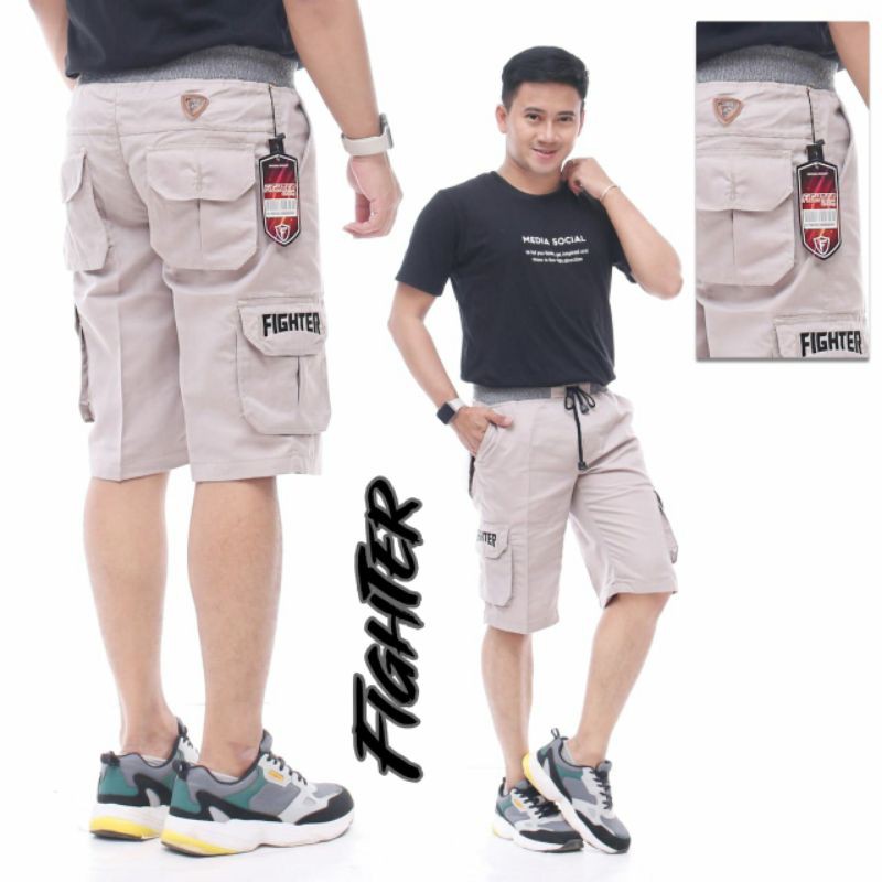 BIG SIZE CELANA CARGO RIP PENDEK PRIA PINGGANG KARET / CELANA PENDEK / CARGO GUNUNG