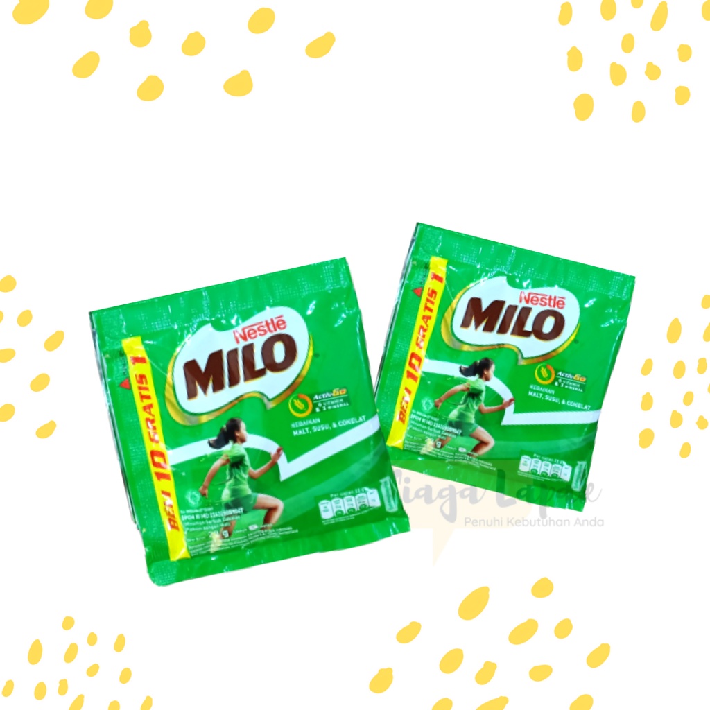 Milo Sachet 22gr Susu Bubuk Coklat Renteng isi 10 + 1