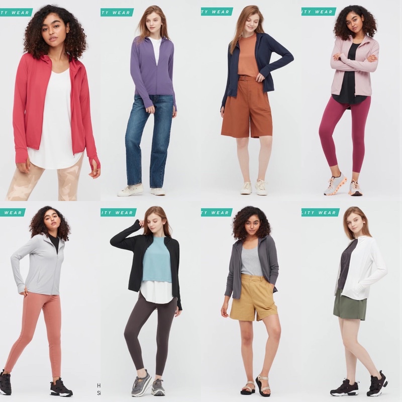 Uniqlo women airism mesh uv protection full zip hoodie