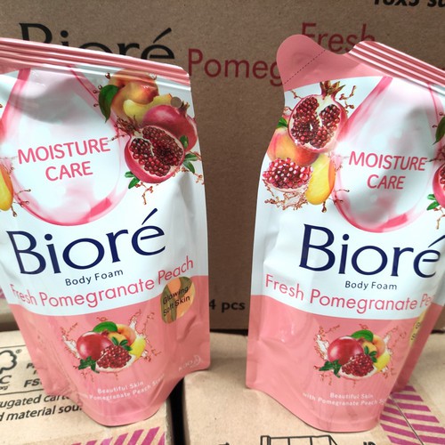 Biore Body Foam Fresh Pomegranate Peach Refill 450ml