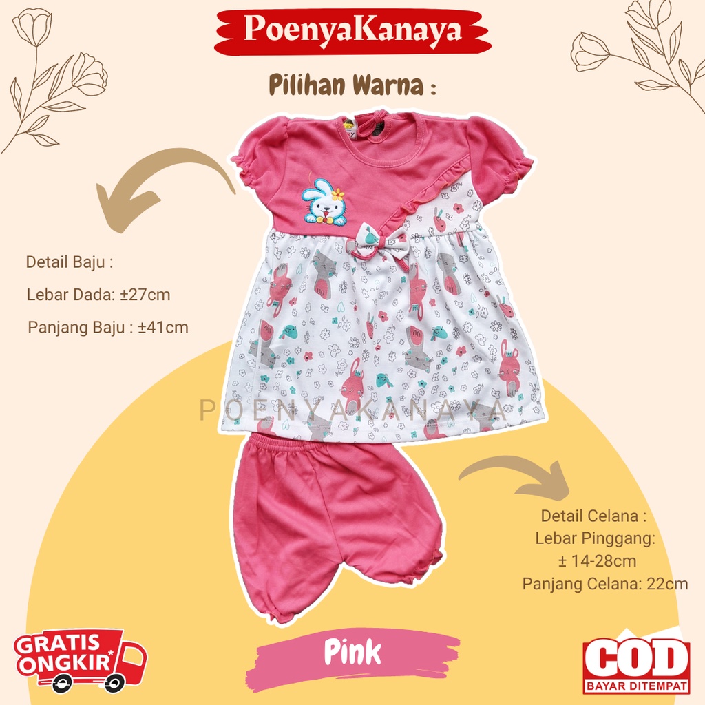 Setelan Rok Pendek Bayi Motif PITA BARU Rifky 3-12 Bulan SDR23