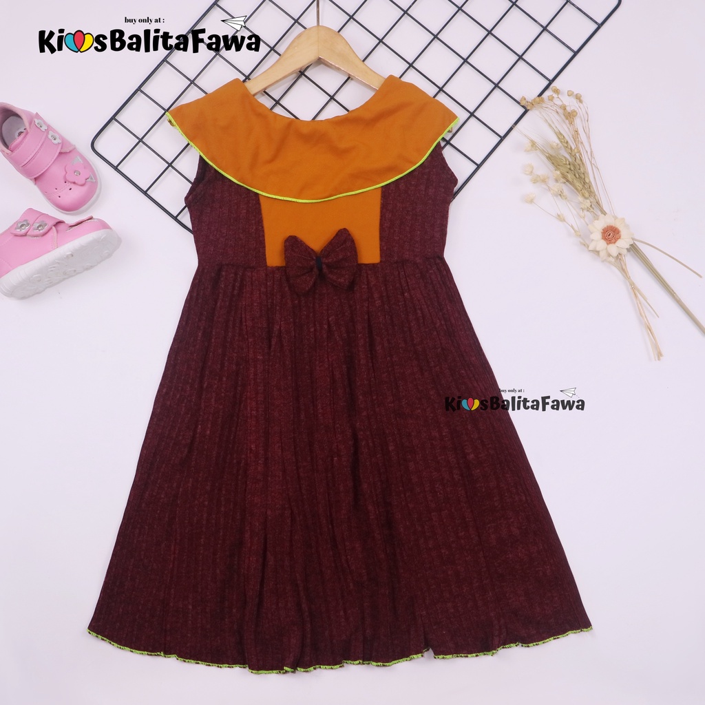 Dress Najwa uk 6-7 Tahun / Dres Cantika Yukensi Baju Anak Perempuan Gaun Pesta Import Balita Cewek