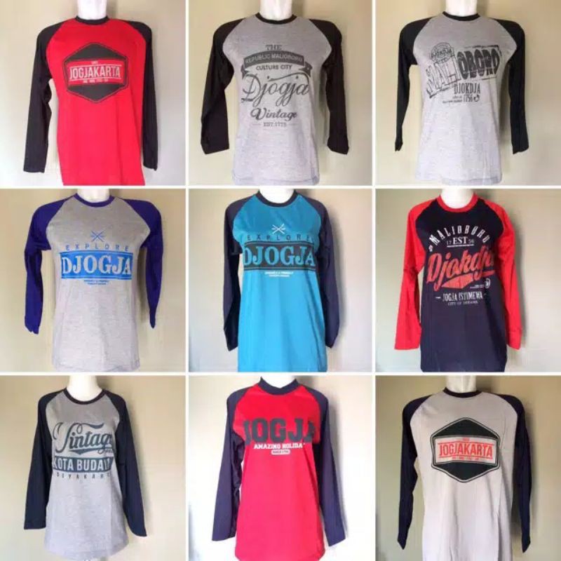 Kaos Jogja Malioboro Lengan Panjang Pria Wanita