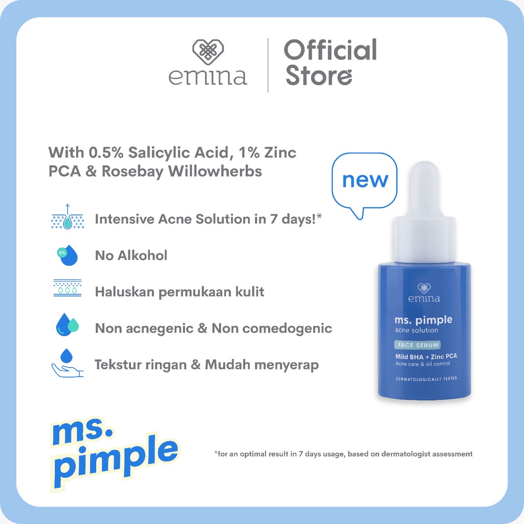 Emina Ms Pimple Acne Solution Face Serum 30ml