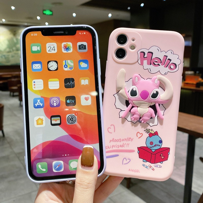 IPHONE Case Bahan Silikon TPU Motif Stitch Untuk OPPO A16 A36 A52 A72 A92 A7 A5S A7N AX7 A12 REALME 9I Q3S